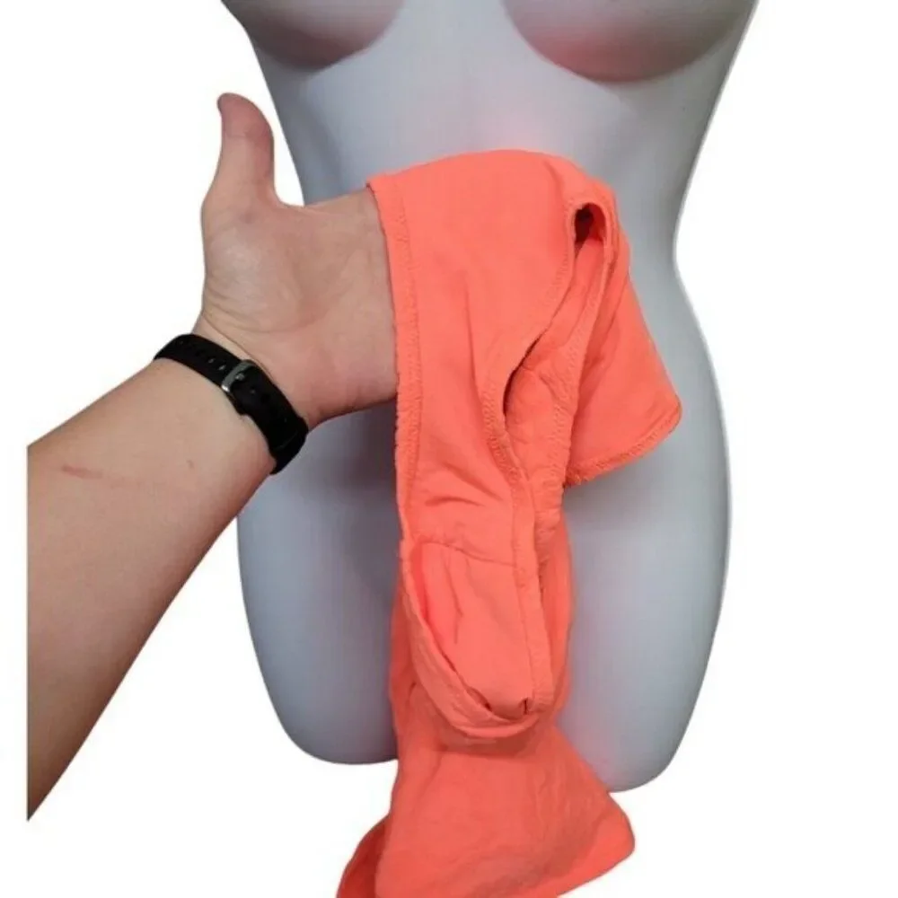 Aerie Terry Cut Out Strapless Neon Orange‎ One Piece Swimsuit S